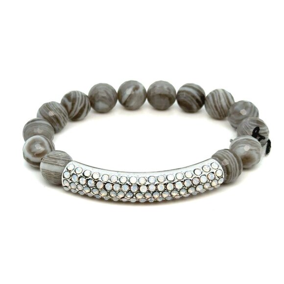Opal Gray Beaded Bracelet - Picture 1 of 5